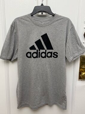 adidas Men's Gray & Black Logo Tee Shirt Size XL